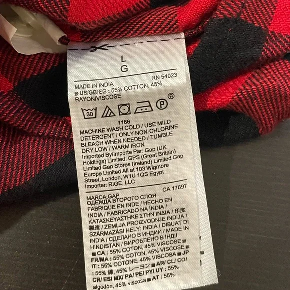GAP Lumberjack Plaid Cotton Shirt *Like New*. Size L - Picture 3 of 5